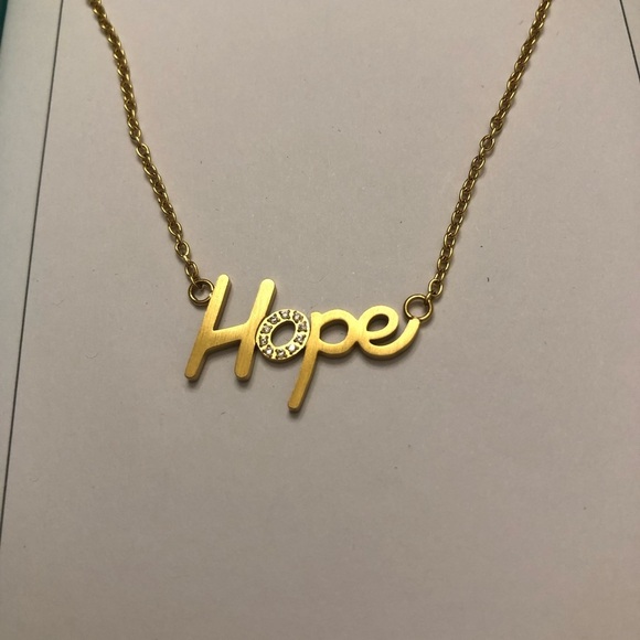HOPE Gold-Toned Necklace NIB - Picture 4 of 6